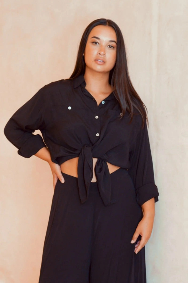 Fujette Black Blouse - Amira Collective