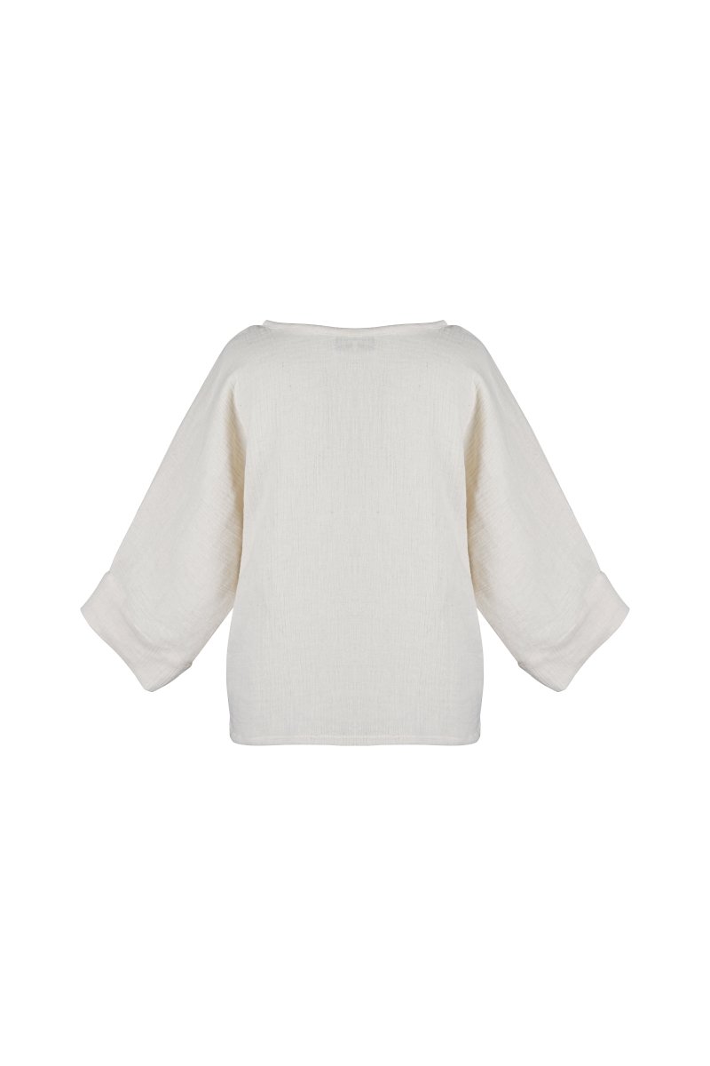 Sofia Natural 3/4 Sleeve Top - Amira Collective