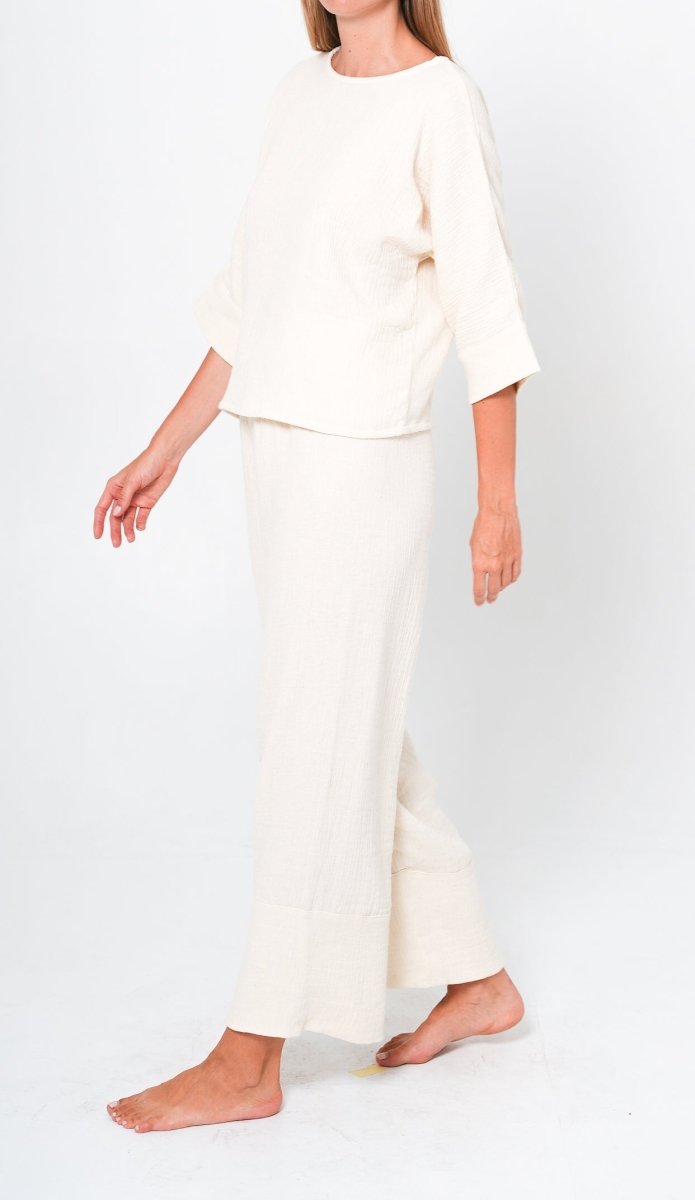 Sofia Natural 3/4 Sleeve Top - Amira Collective