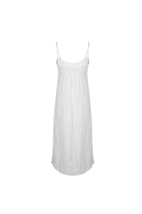 Pleated Linen Bra Dress White
