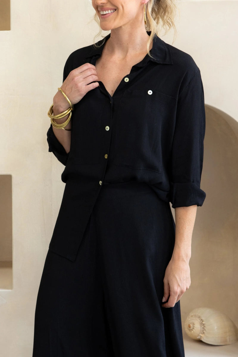 Fujette Black Blouse - Amira Collective