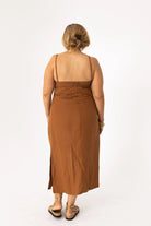 Amelia Copper Pleated Dress - Amira Collective