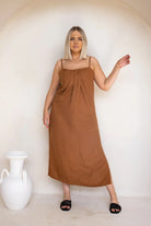 Amelia Copper Pleated Dress - Amira Collective