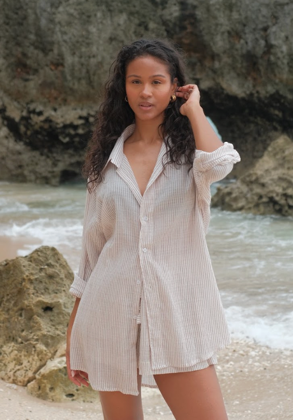 Billie Chocolate Stripe Oversize Shirt