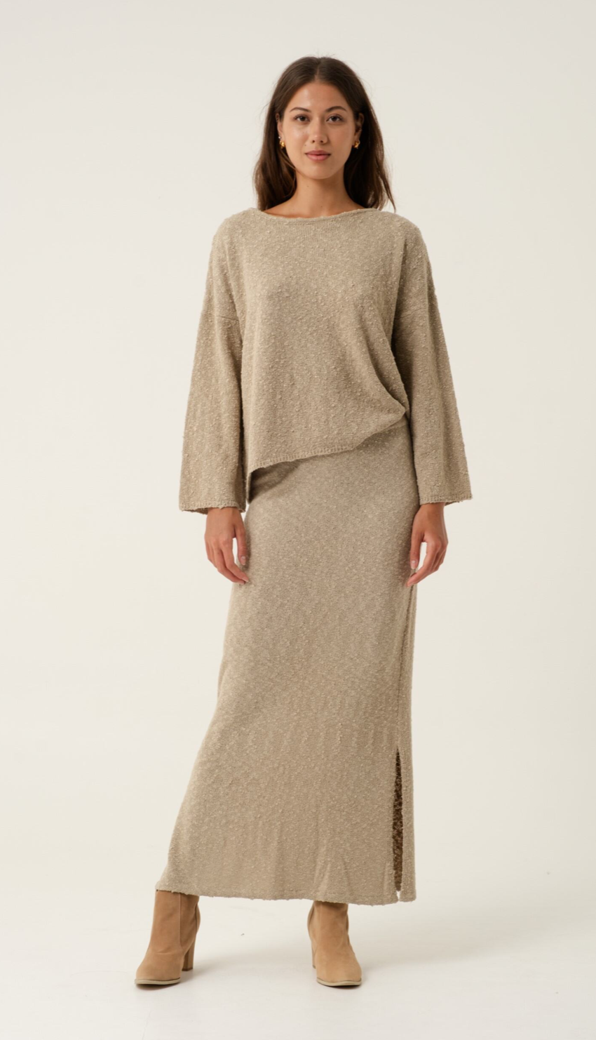 Melani Mocha Maxi Knit Skirt