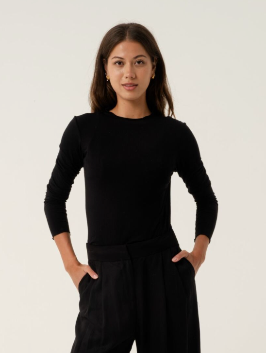 Suri Black Long Sleeve Top
