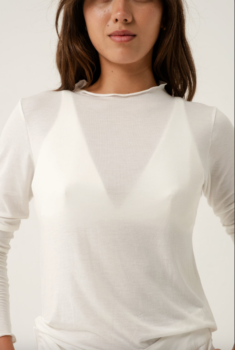Suri Off White Long Sleeve Top