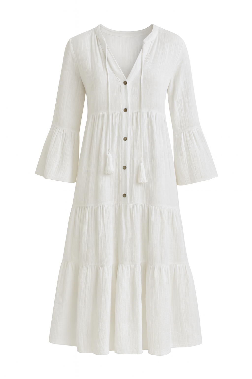Gypsy Midi White Dress AMIRA Collective Gypsy Midi White Dress AMIRA Collective