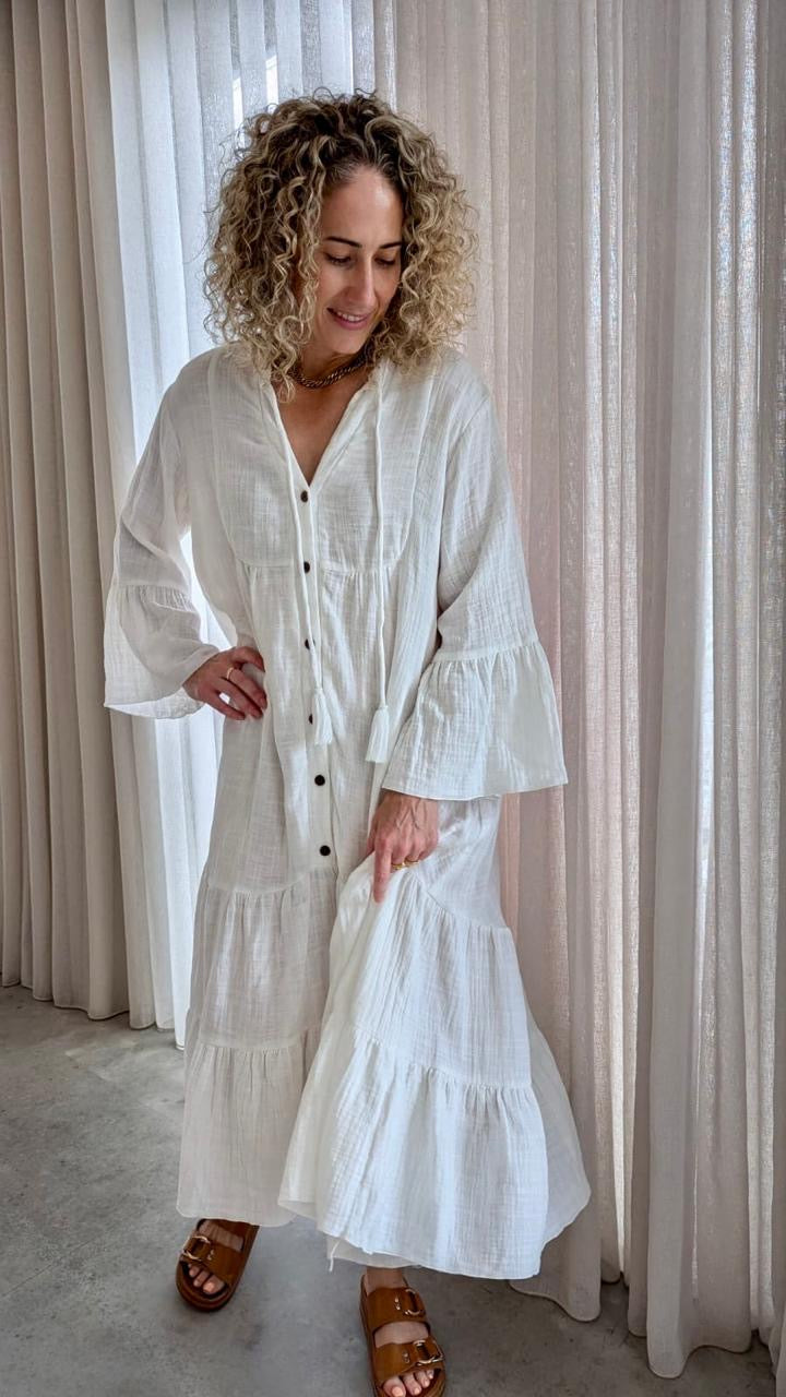 Gypsy Midi White Dress AMIRA Collective Gypsy Midi White Dress AMIRA Collective