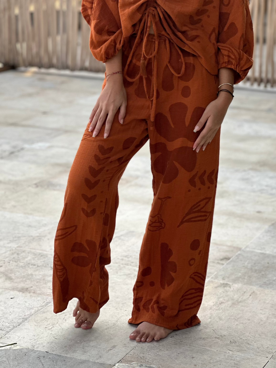Harper Print Rust Pants