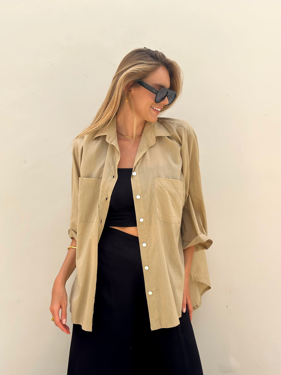 Samba Mocha Lyocell Cotton Geisha Shirt