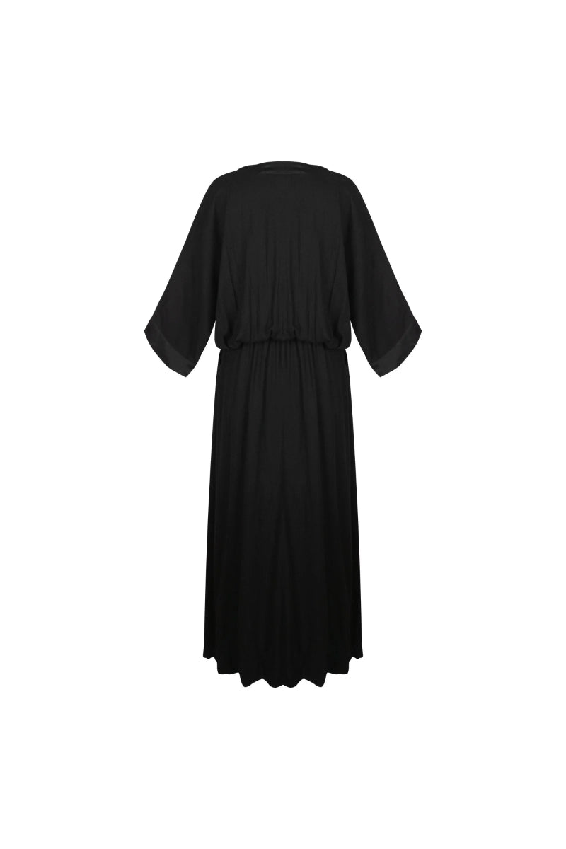 Freya Black Elasticised Waist Dress - Amira Collective