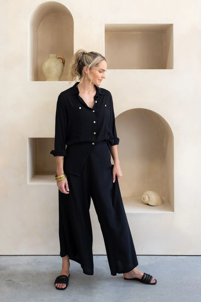 Fujette Black Blouse - Amira Collective