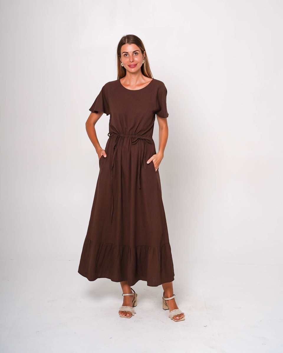 Riley Chocolate Maxi Dress - Amira Collective