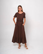 Riley Chocolate Maxi Dress - Amira Collective